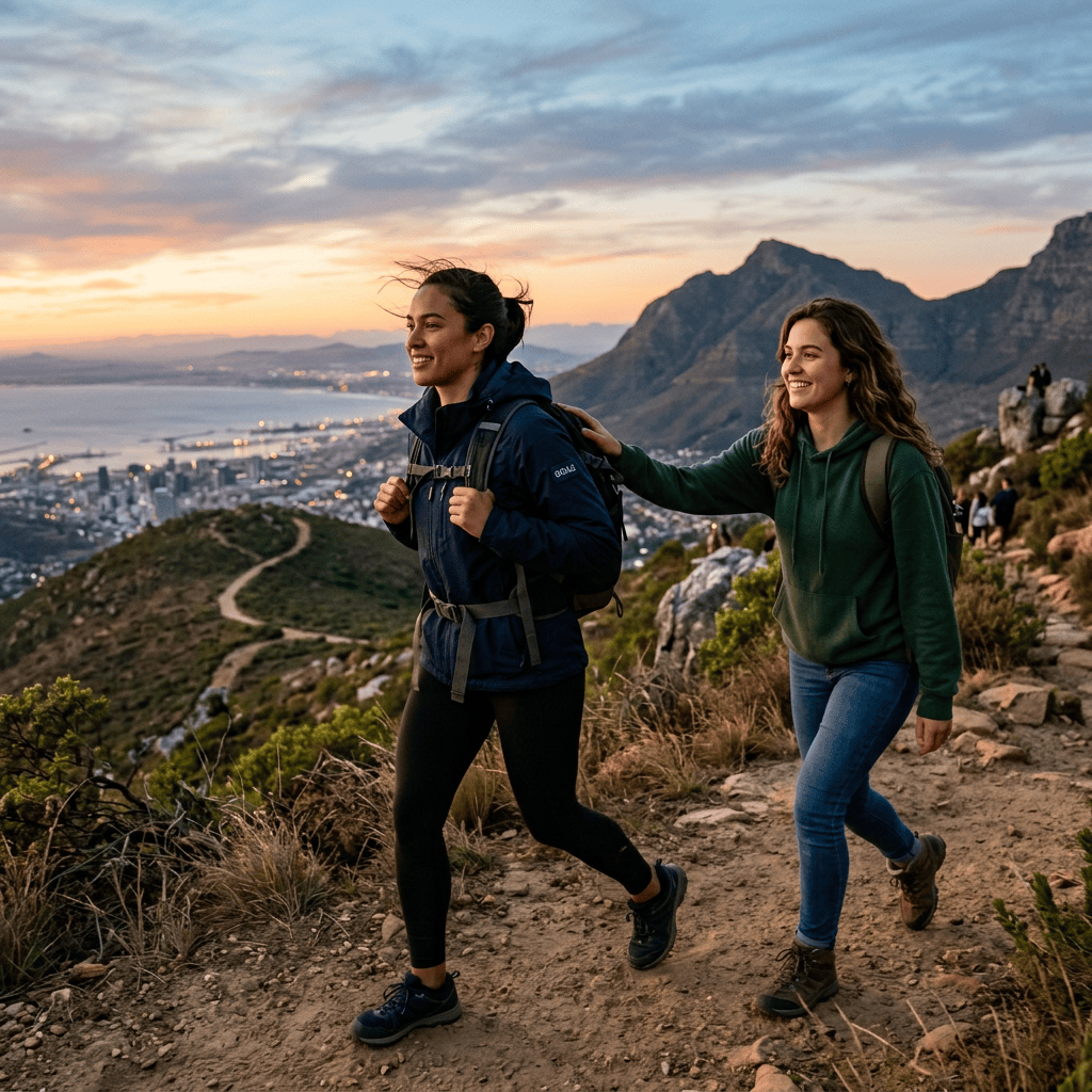 Friends moving forward together toward shared goals
